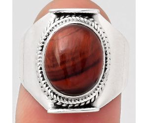 Natural Red Tiger Eye Ring size-7 SDR125888 R-1397, 9x12 mm