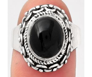 Natural Black Onyx - Brazil Ring size-7.5 SDR125937 R-1667, 9x11 mm