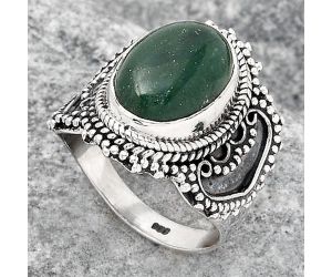 Natural Green Aventurine Ring size-7.5 SDR126064 R-1372, 10x14 mm