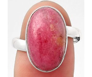 Natural Rhodonite Ring size-7.5 SDR126255 R-1232, 11x18 mm