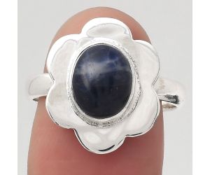 Natural Sodalite Ring size-8 SDR126300 R-1087, 7x9 mm