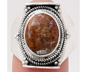 Natural Red Moss Agate Ring size-9 SDR126771 R-1397, 10x13 mm