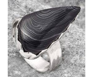 Crown Of Silver Psilomelane - Black Malachite Ring size-7 SDR127276 R-1338, 12x23 mm
