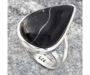 Crown Of Silver Psilomelane - Black Malachite Ring size-7 SDR127439 R-1005, 13x20 mm