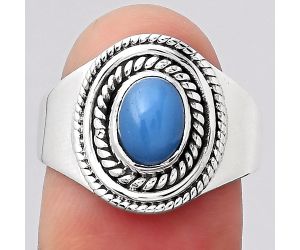 Natural Blue Chalcedony Ring size-8 SDR127750 R-1278, 6x8 mm