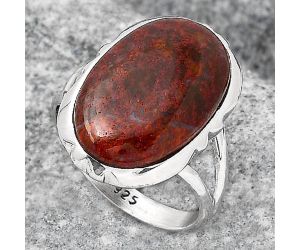 Natural Red Moss Agate Ring size-7 SDR127890 R-1657, 12x19 mm