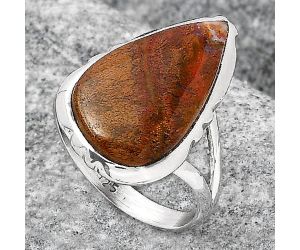 Natural Red Moss Agate Ring size-8 SDR127904 R-1657, 12x21 mm