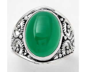 Natural Green Onyx Ring size-7.5 SDR128325 R-1379, 12x16 mm