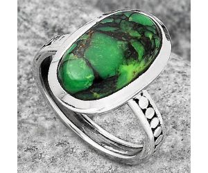 Natural Green Matrix Turquoise Ring size-7 SDR128426 R-1060, 9x15 mm
