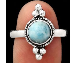 Natural Larimar (Dominican Republic) Ring size-8 SDR128689 R-1127, 8x8 mm