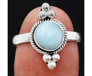 Natural Larimar (Dominican Republic) Ring size-8 SDR128869 R-1127, 8x8 mm
