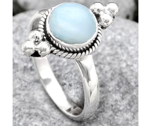 Natural Larimar (Dominican Republic) Ring size-8 SDR128869 R-1127, 8x8 mm