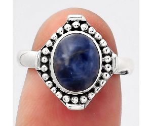 Natural Sodalite Ring size-7 SDR129123 R-1071, 8x10 mm