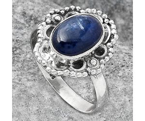 Natural Sodalite Ring size-7 SDR129269 R-1355, 7x10 mm