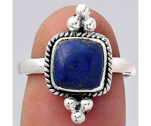 Natural Lapis - Afghanistan Ring size-7.5 SDR129379 R-1127, 8x8 mm