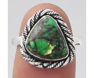 Natural Green Matrix Turquoise Ring size-7.5 SDR129545 R-1013, 10x12 mm