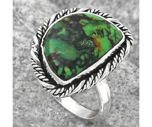 Natural Green Matrix Turquoise Ring size-8.5 SDR129607 R-1013, 11x16 mm