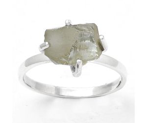 Prasiolite Rough (Green Amethyst) Ring size-8 SDR130180 R-1052, 8x11 mm