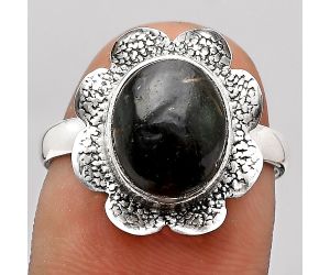 Natural Nuummite Ring size-8 SDR130758 R-1241, 9x11 mm