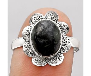 Natural Nuummite Ring size-9.5 SDR130779 R-1241, 9x11 mm