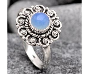 Natural Blue Chalcedony Ring size-9 SDR131069 R-1563, 6x6 mm