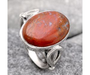 Natural Red Moss Agate Ring size-8 SDR131130 R-1224, 12x17 mm