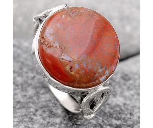 Natural Red Moss Agate Ring size-8 SDR131133 R-1224, 16x16 mm