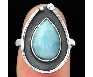 Natural Larimar (Dominican Republic) Ring size-7 SDR131549 R-1168, 9x13 mm