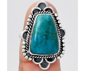 Natural Azurite Chrysocolla Ring size-7 SDR131578 R-1229, 12x17 mm