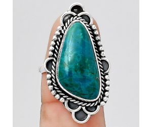 Natural Azurite Chrysocolla Ring size-8 SDR131579 R-1229, 11x21 mm
