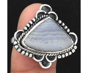 Natural Blue Lace Agate - South Africa Ring size-8 SDR131630 R-1229, 12x20 mm