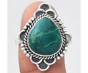 Natural Azurite Chrysocolla Ring size-8 SDR131666 R-1229, 12x14 mm