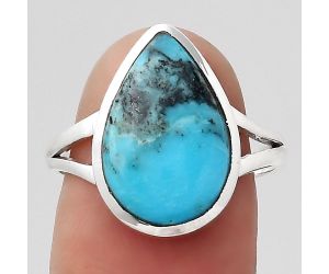 Natural Turquoise Morenci Mine Ring size-8 SDR132264 R-1005, 11x16 mm