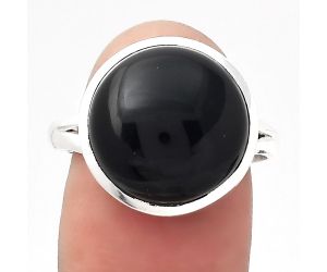 Natural Black Onyx - Brazil Ring size-8.5 SDR132282 R-1005, 14x14 mm