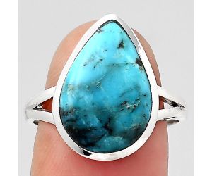 Natural Turquoise Morenci Mine Ring size-8 SDR132754 R-1005, 11x17 mm