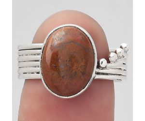 Natural Red Moss Agate Ring size-8 SDR132928 R-1492, 9x12 mm