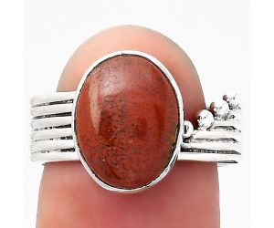 Natural Red Moss Agate Ring size-8 SDR132943 R-1492, 9x12 mm