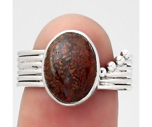 Natural Red Moss Agate Ring size-8 SDR132945 R-1492, 9x12 mm