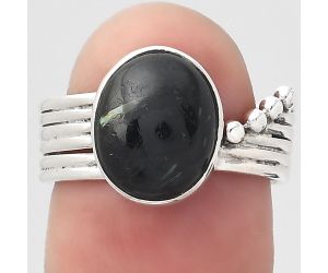 Natural Nuummite Ring size-7 SDR132957 R-1492, 9x11 mm
