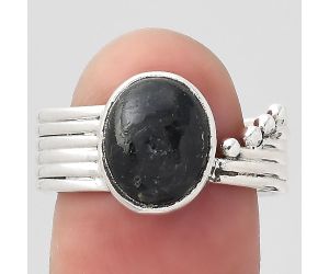Natural Nuummite Ring size-9 SDR132959 R-1492, 9x11 mm