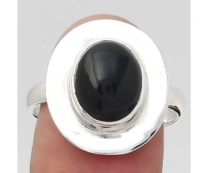 Natural Black Onyx - Brazil Ring size-8.5 SDR133051 R-1082, 9x11 mm