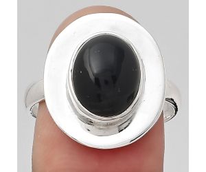 Natural Black Onyx - Brazil Ring size-8.5 SDR133052 R-1082, 9x11 mm