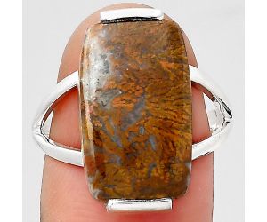 Natural Red Moss Agate Ring size-8 SDR133548 R-1084, 11x18 mm