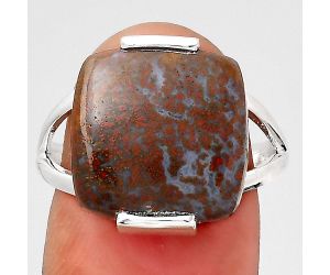 Natural Red Moss Agate Ring size-8 SDR133555 R-1084, 14x14 mm