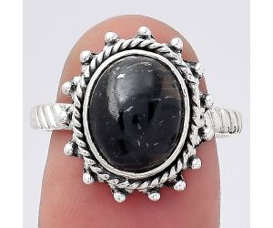 Natural Nuummite Ring size-8 SDR133670 R-1332, 9x11 mm