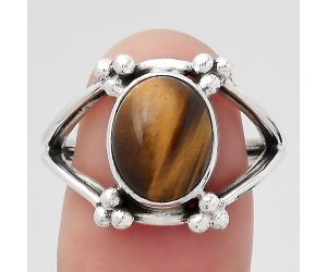 Natural Tiger Eye - Africa Ring size-7.5 SDR133722 R-1246, 9x11 mm