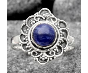Natural Sodalite Ring size-8.5 SDR134480 R-1147, 7x7 mm