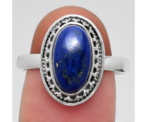 Natural Lapis - Afghanistan Ring size-8.5 SDR134714 R-1262, 7x12 mm