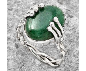 Natural Green Aventurine Ring size-8.5 SDR134758 R-1553, 12x16 mm