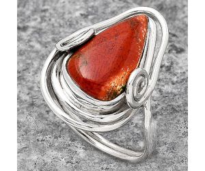 Natural Red Moss Agate Ring size-7 SDR134782 R-1451, 9x16 mm